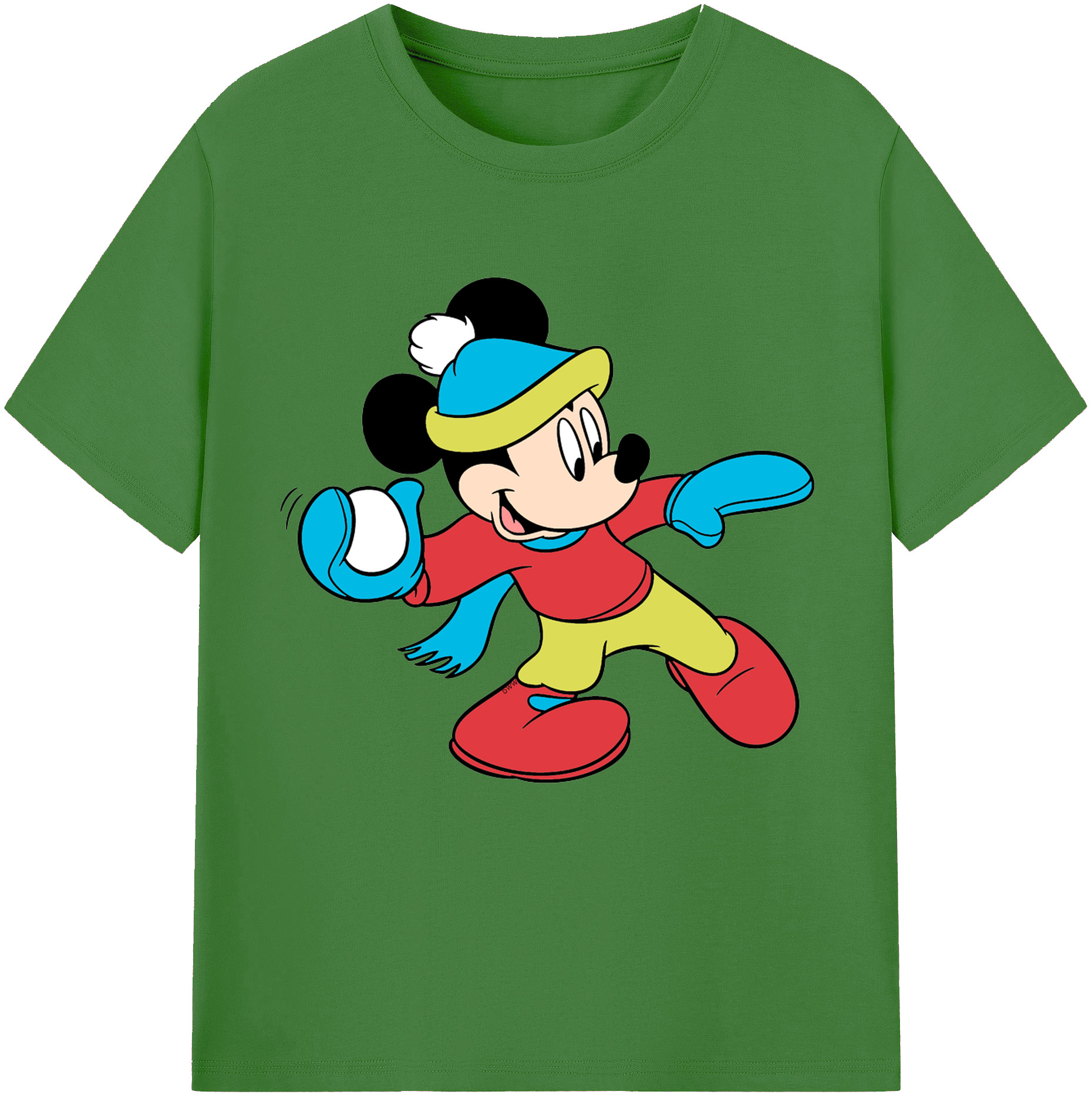 （画像用） ミッキーマウス Mickey Mouse レディースカジュアルプリントTシャツ（綿100％）
